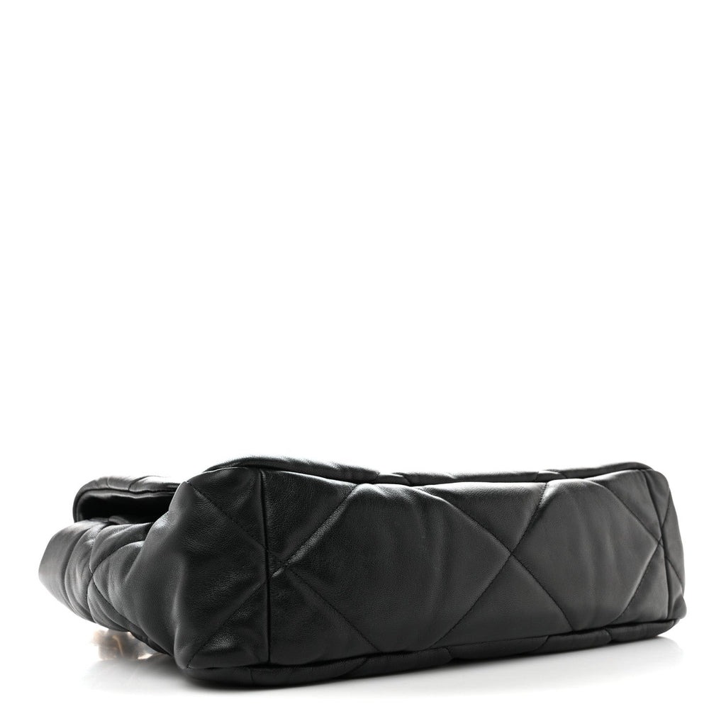 Lambskin Quilted Large Chanel 19 Flap Black