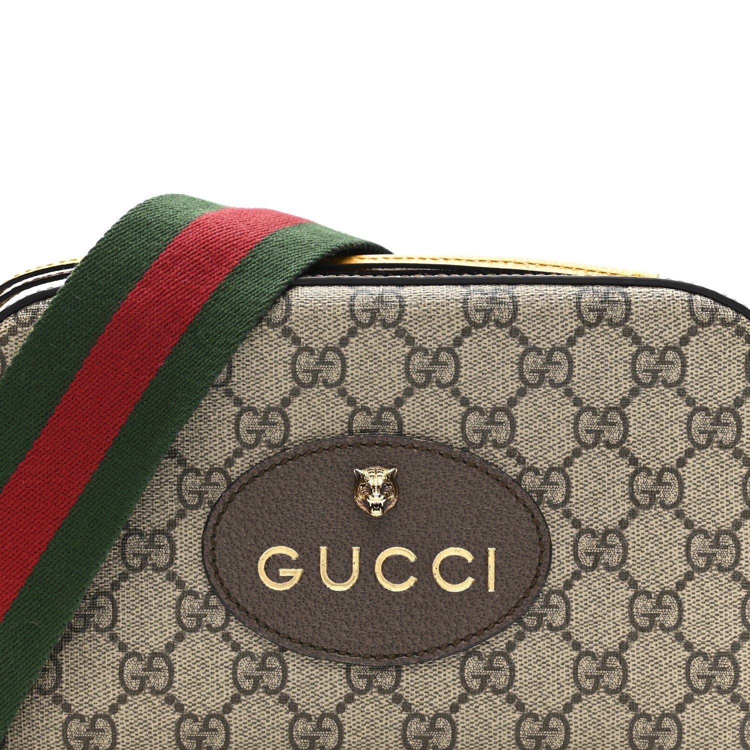 GG Supreme Monogram Web Neo Vintage Shoulder Bag Beige New Acero Crop