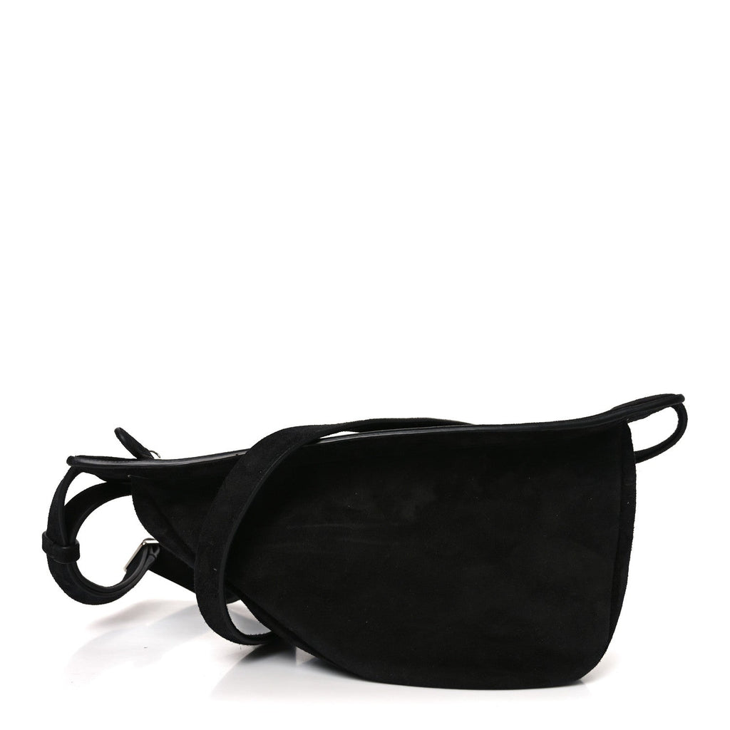 Suede Small Slouchy Banana Bag Black