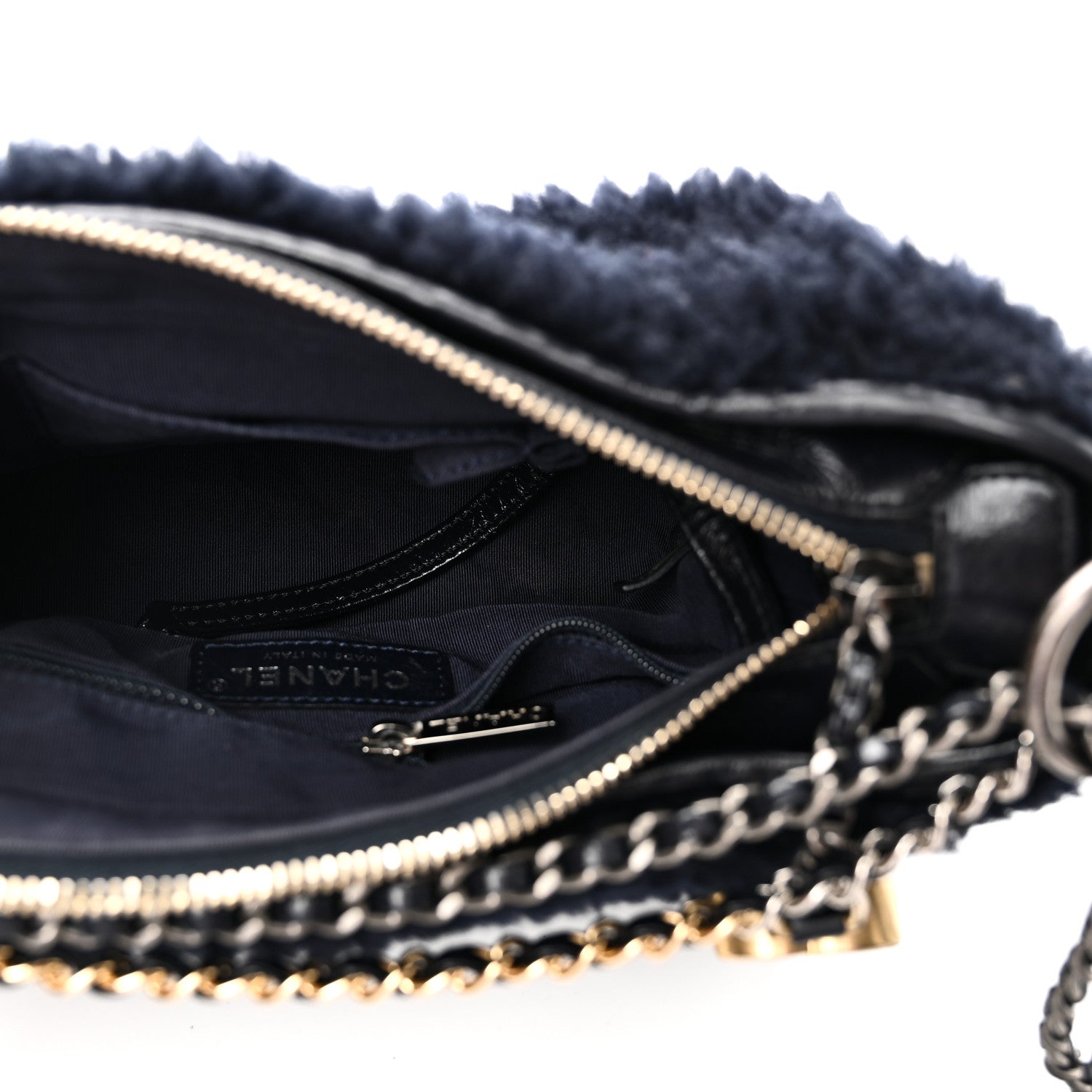 Shearling Small Gabrielle Hobo Navy