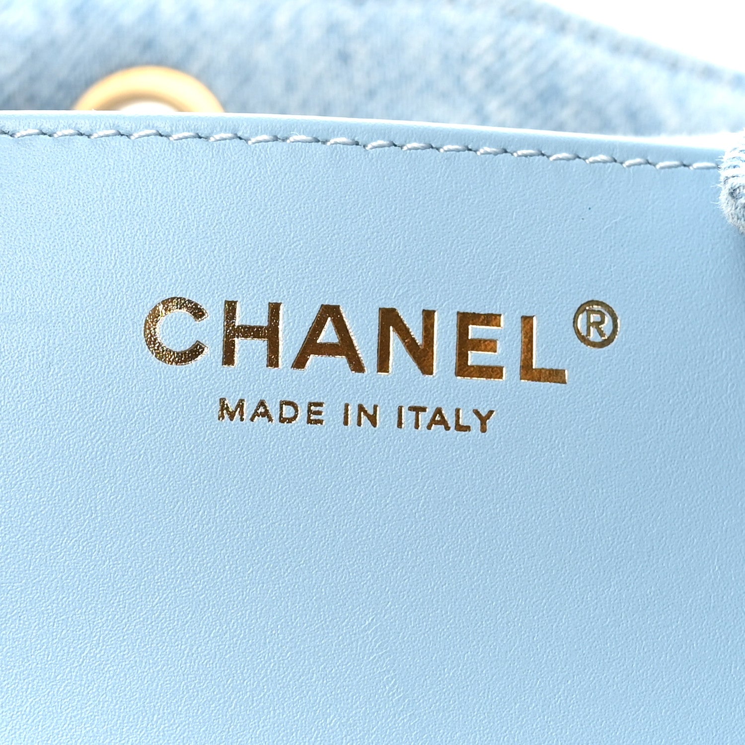 Washed Denim Quilted Medium Chanel 25 Handbag Blue