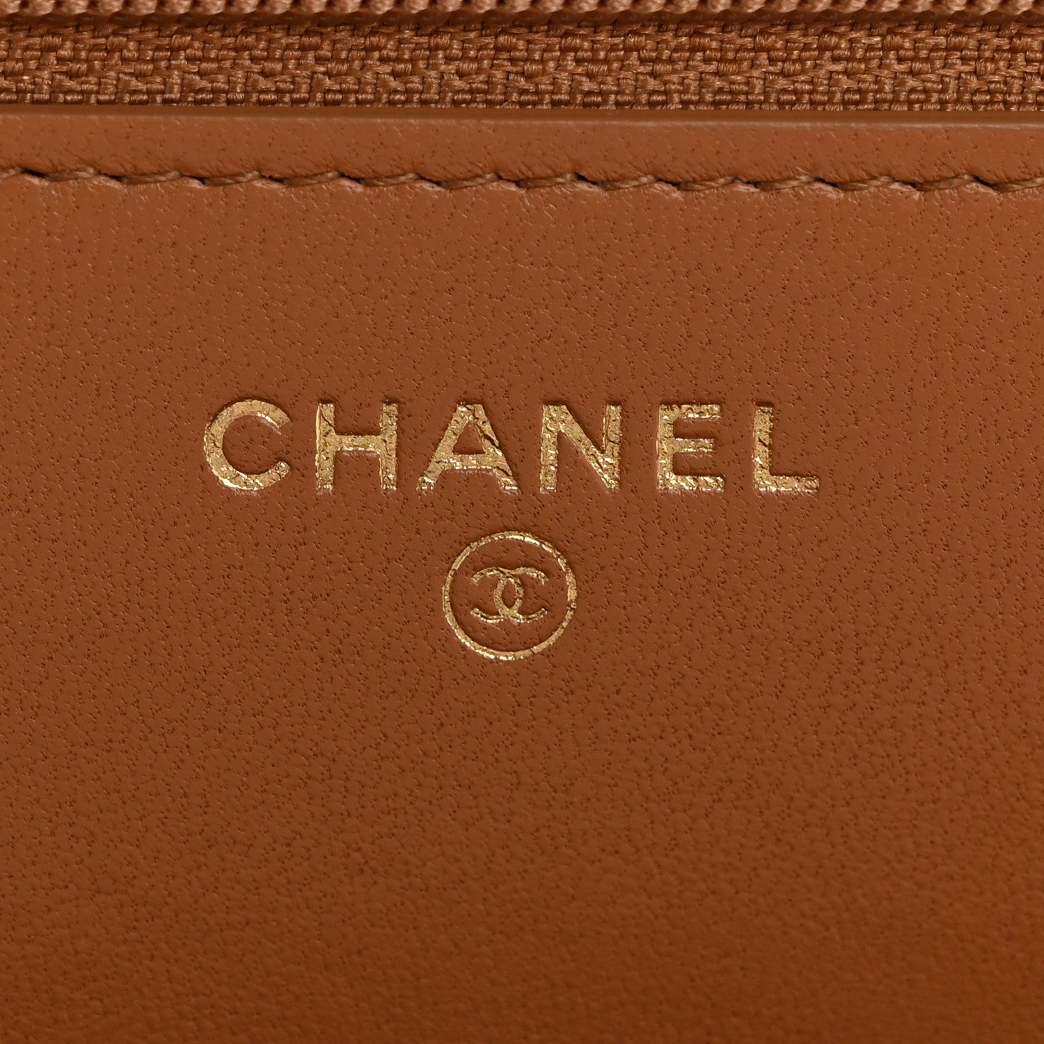 Lambskin Quilted Chanel 19 Wallet On Chain WOC Brown