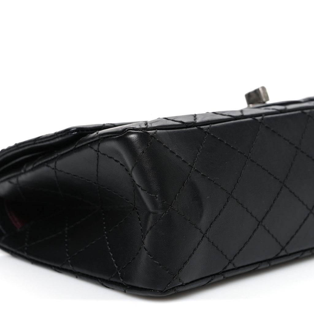 Aged Calfskin Quilted 2.55 Reissue 225 Flap Black