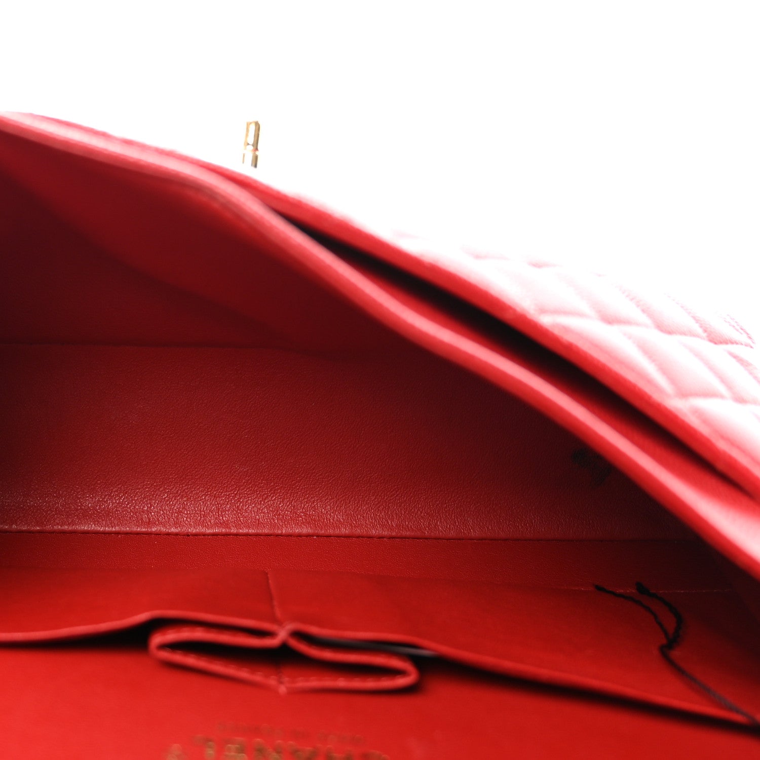 Caviar Quilted Medium Double Flap Red