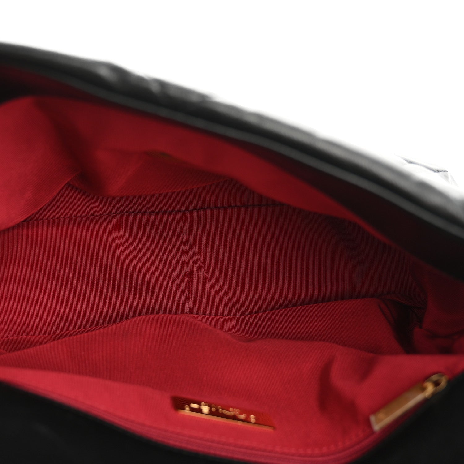 Shiny Goatskin Quilted Large Chanel 19 Flap Black