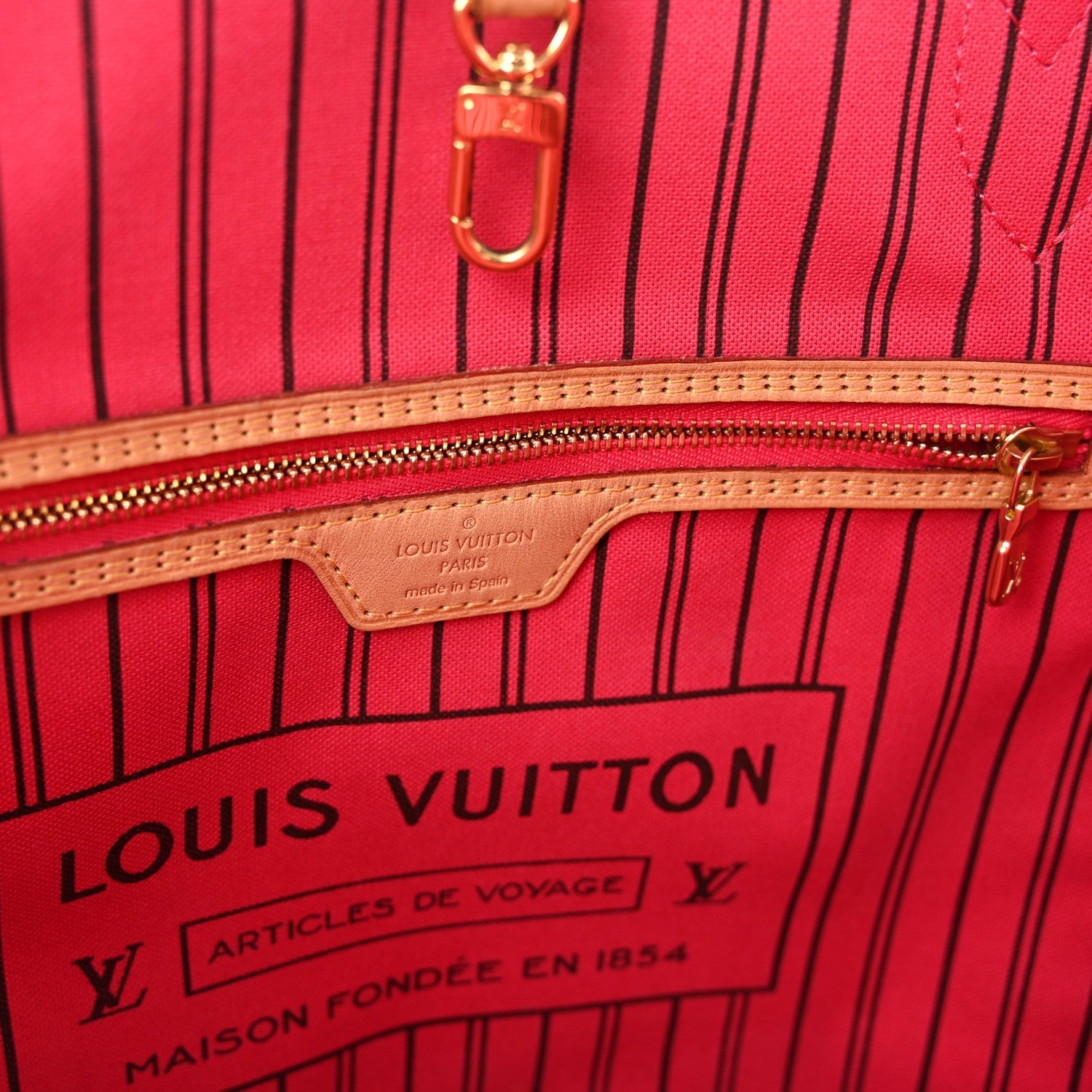 Monogram Bay Neverfull MM Rose Ballerine Poppy
