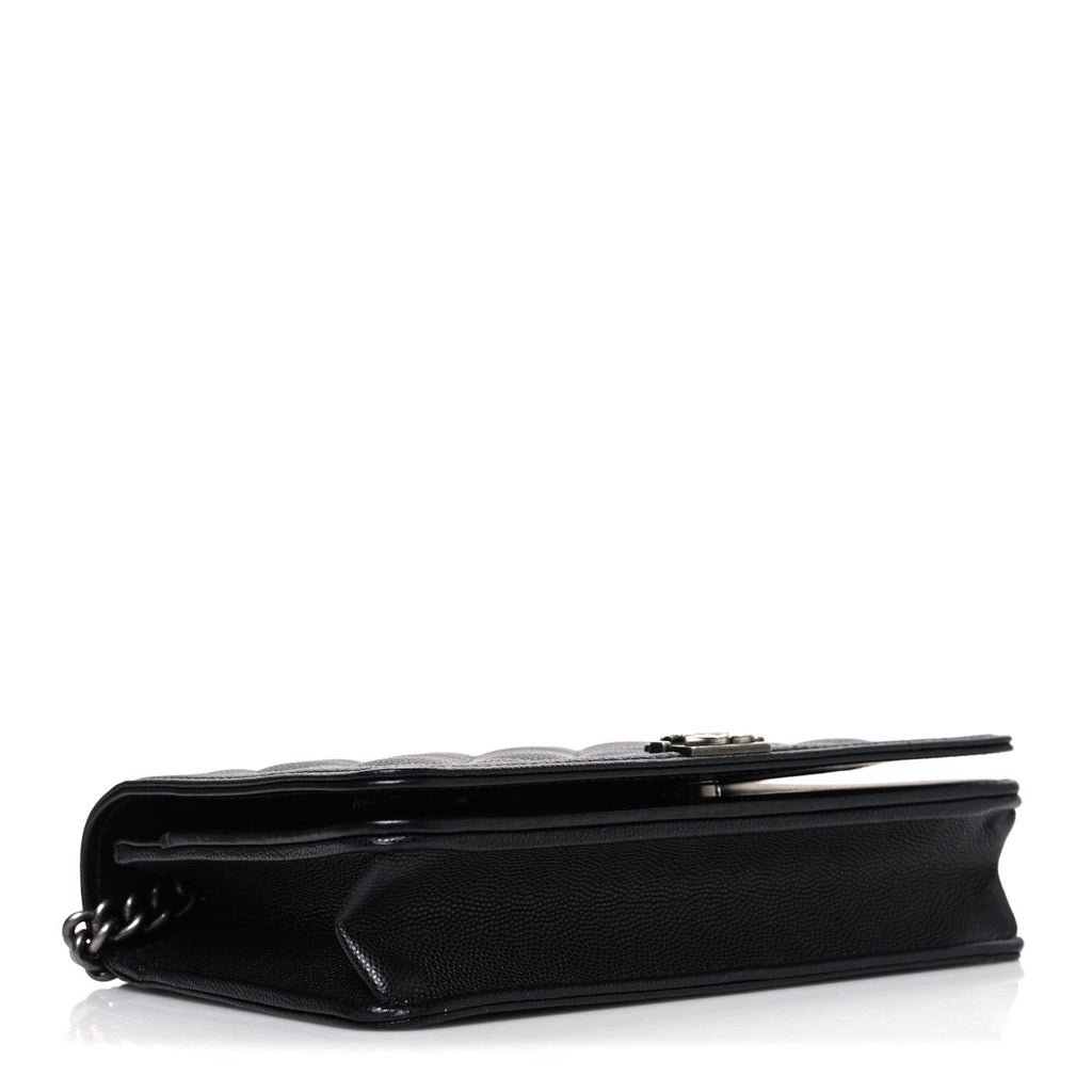 Caviar Quilted Boy Wallet On Chain WOC Black