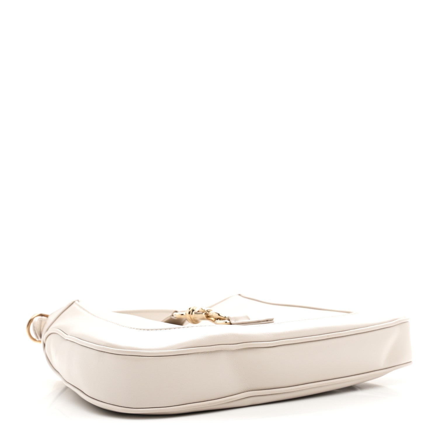 Ancora Calfskin Web Small Jackie Shoulder Bag Light Grey