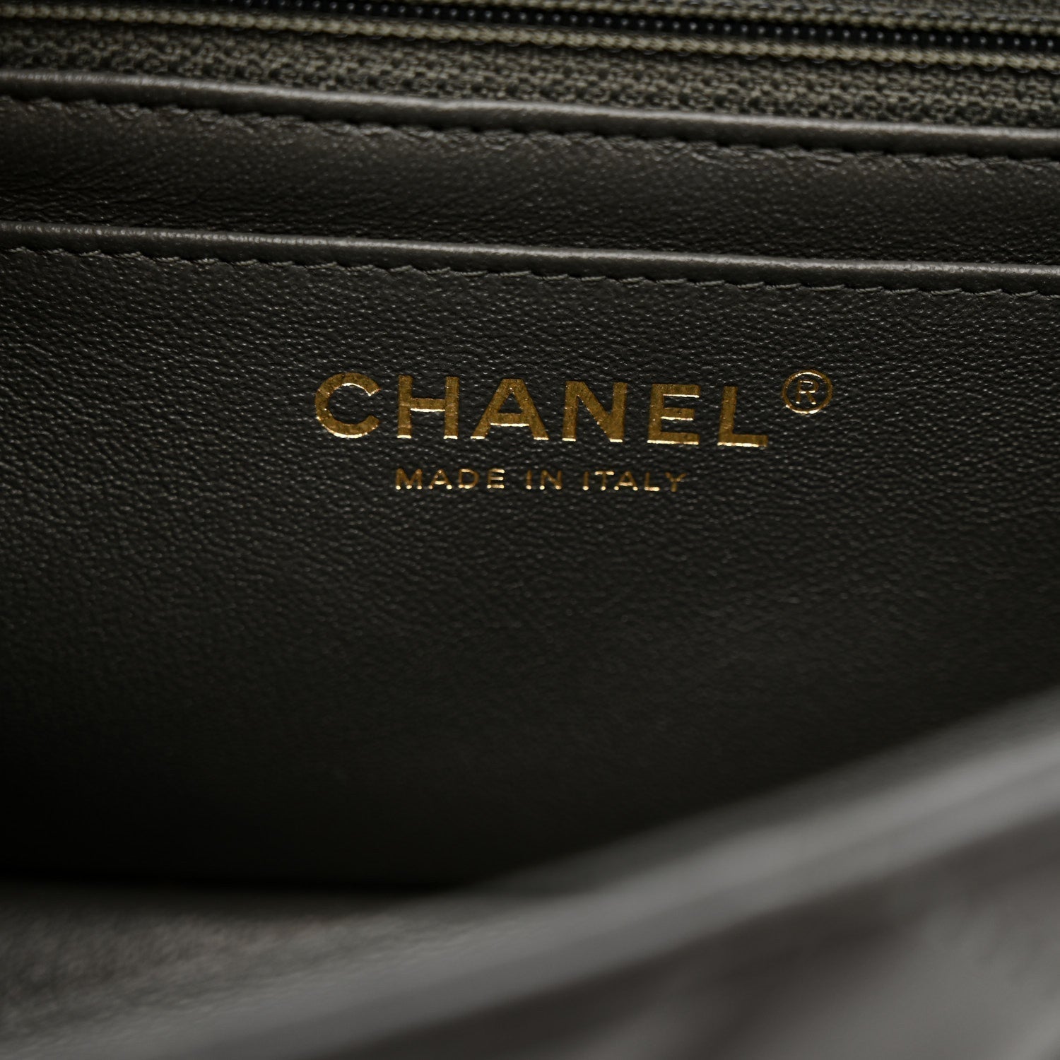 Lambskin Quilted Mini Rectangular Flap Dark Grey