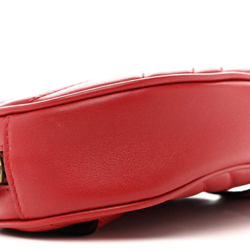 Calfskin Matelasse GG Marmont Belt Bag 85 34 Hibiscus Red