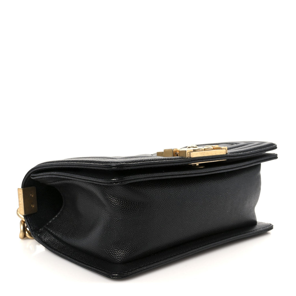 Caviar Quilted Small Boy Flap Black