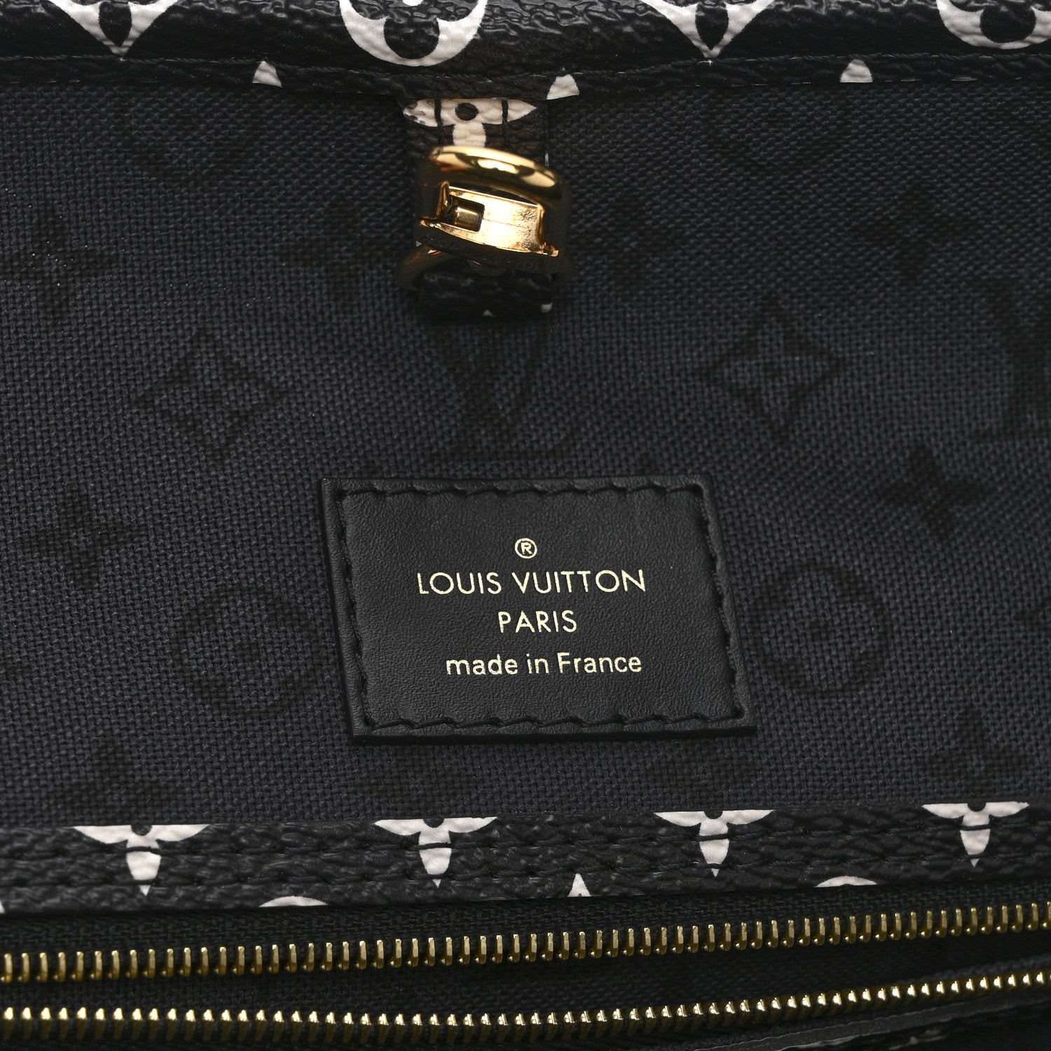 Monogram Giant Crafty Neverfull MM Creme Rouge Black