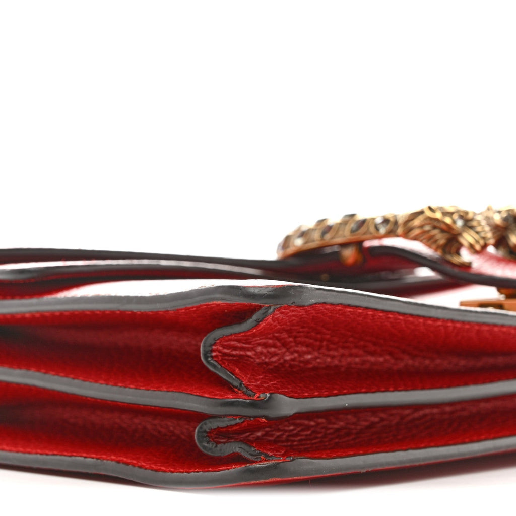 Dollar Calfskin Swarovski Crystal Small Dionysus Shoulder Bag Hibiscus Red
