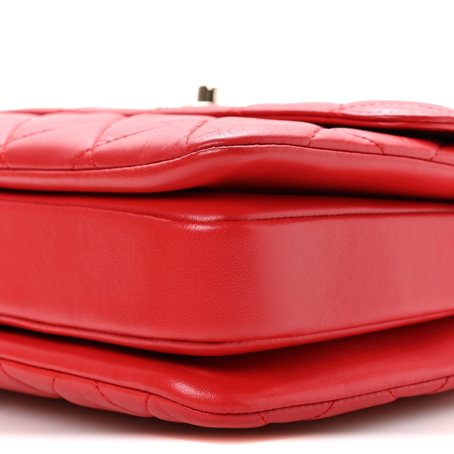Lambskin Quilted Small Trendy CC Flap Dual Handle Bag Red