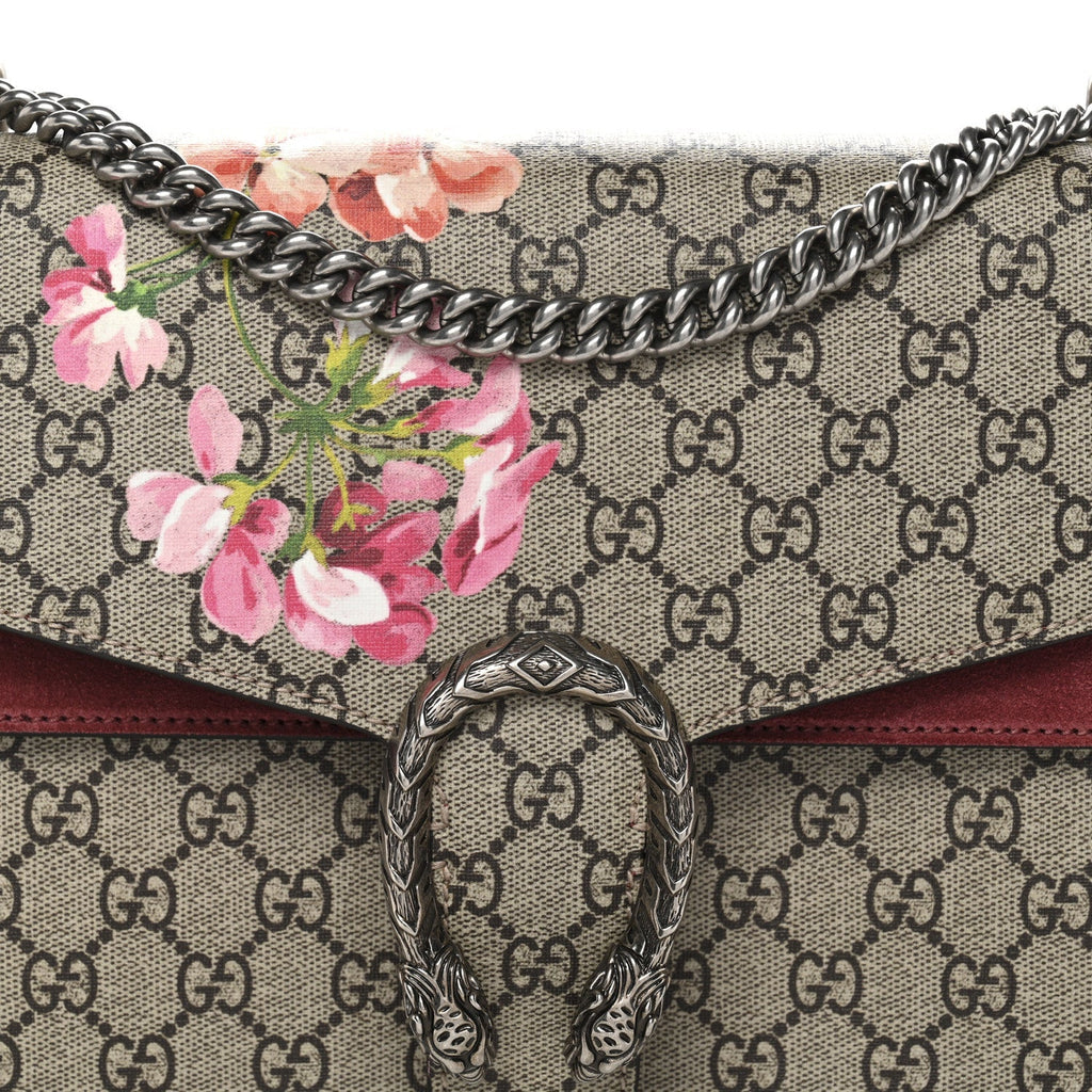 GG Supreme Monogram Blooms Medium Dionysus Shoulder Bag Beige Multicolor Dry Rose