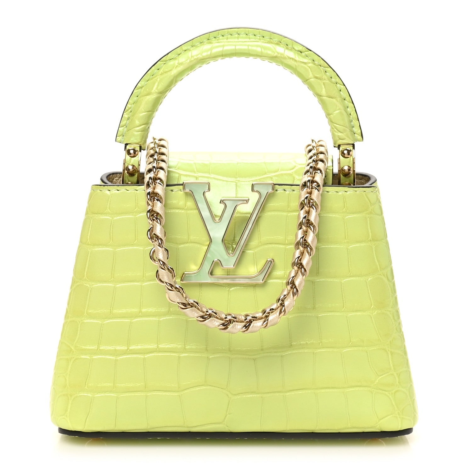 Iridescent Alligator Nano Capucines Lime