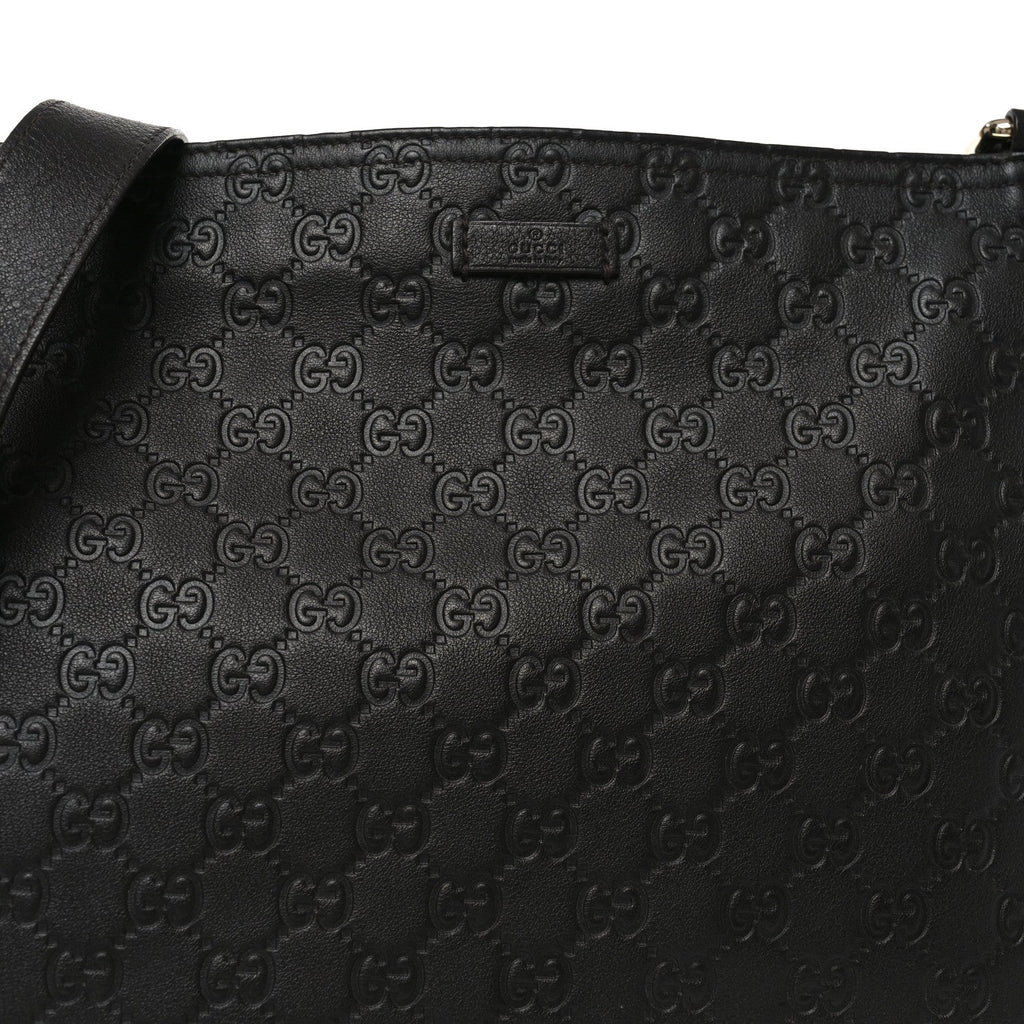Guccissima Medium Flat Messenger Bag Black