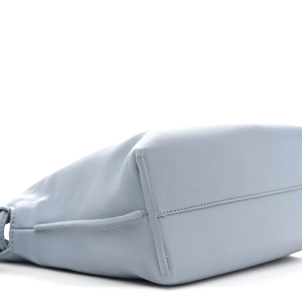 Calfskin Mini Flamenco Knot Clutch Dusty Blue