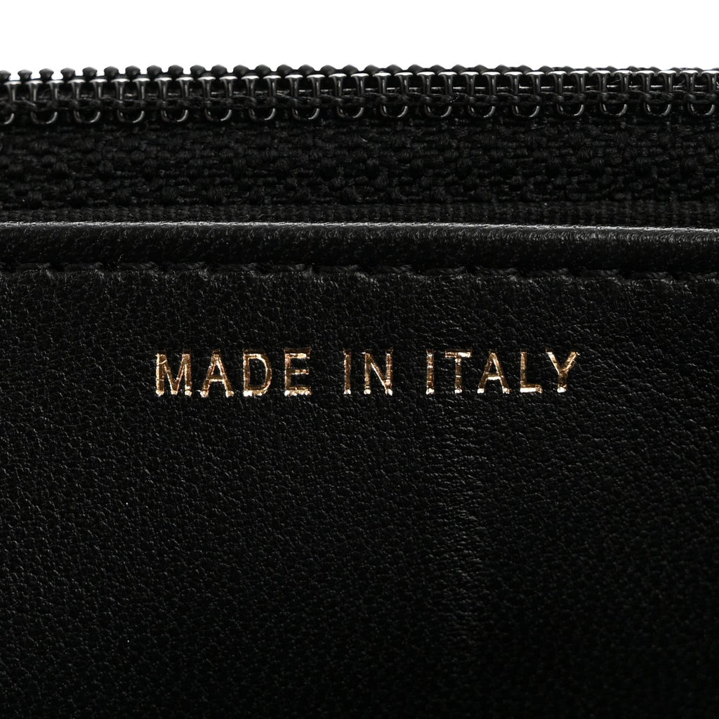 Lambskin Quilted Trendy CC Wallet On Chain WOC Black