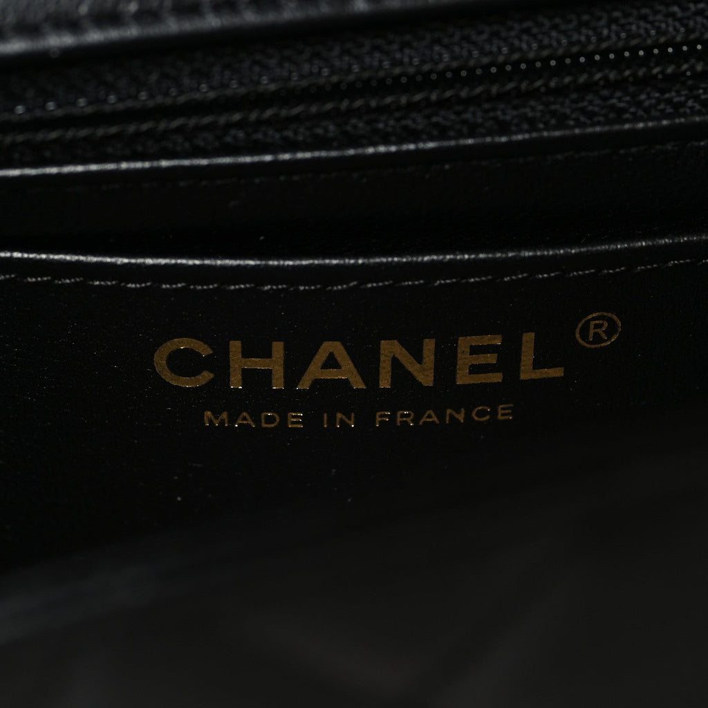 Lambskin Quilted Mini Rectangular Flap Black
