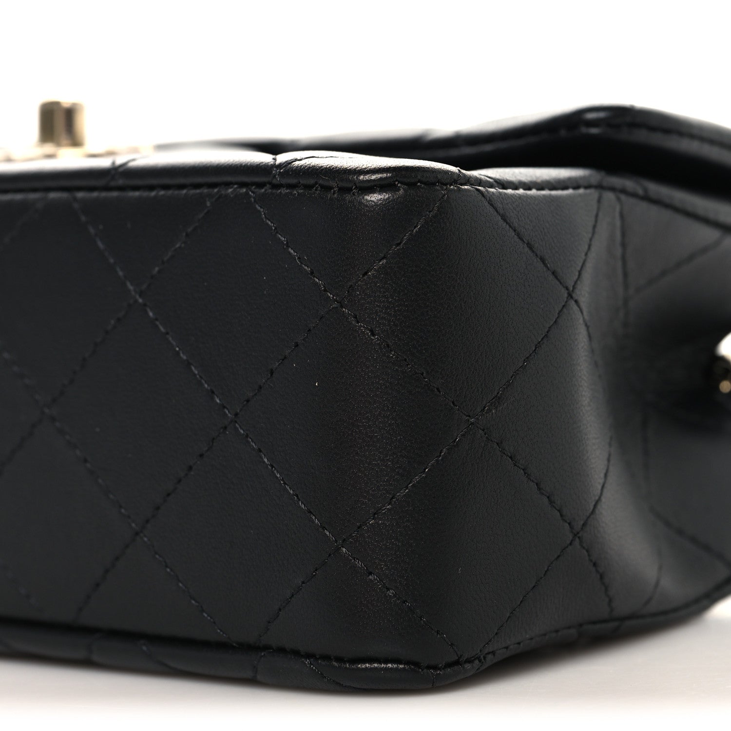 Lambskin Quilted Mini Rectangular Flap Black