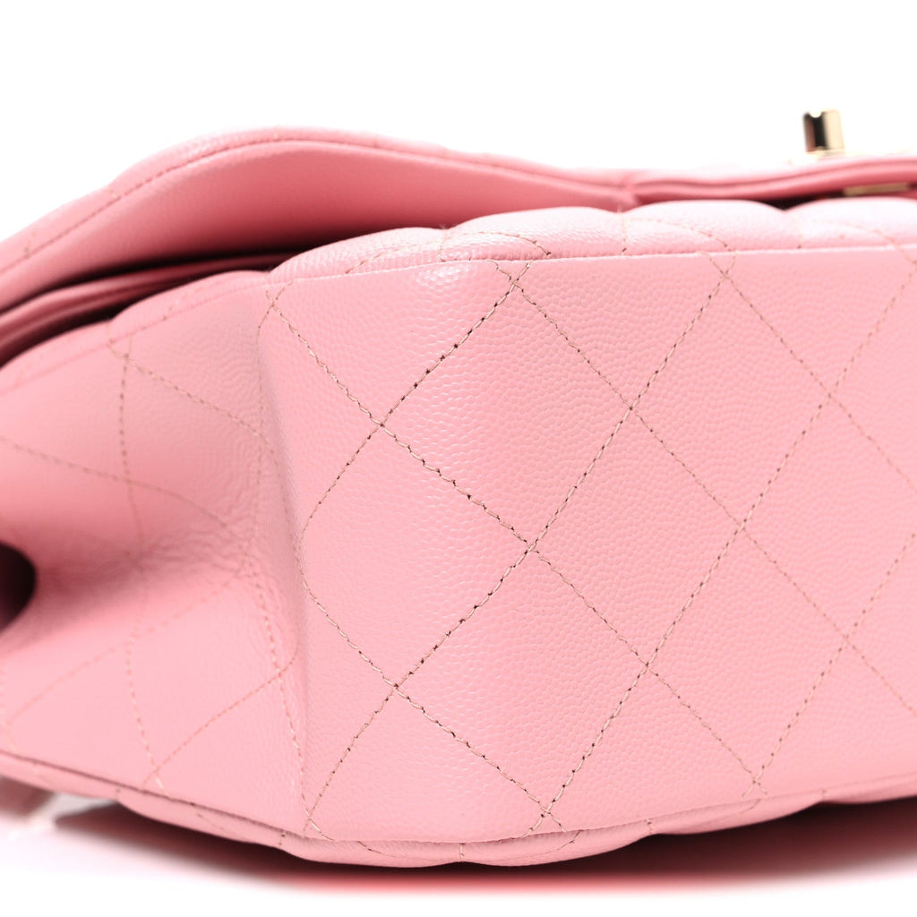 Caviar Quilted Jumbo Double Flap Pink