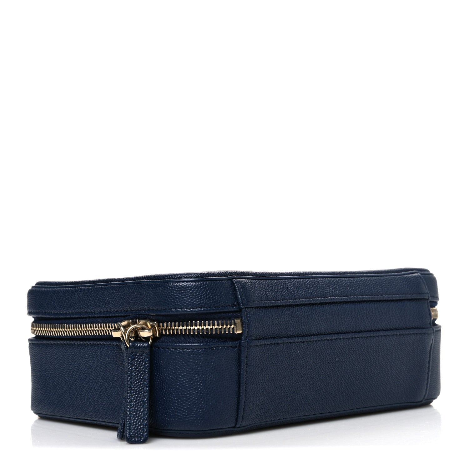 Caviar Quilted Medium CC Filigree Vanity Case Navy