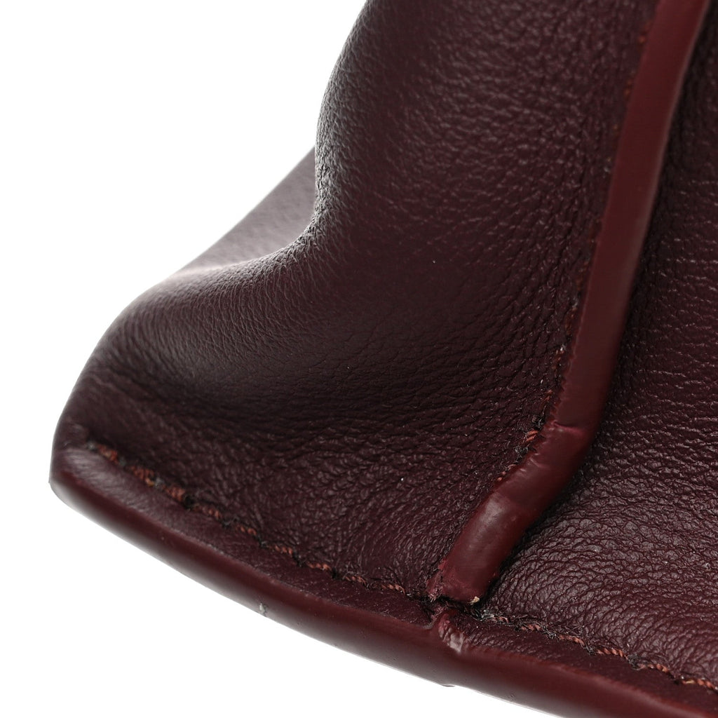 Calfskin Mini Flamenco Knot Clutch Dark Burgundy