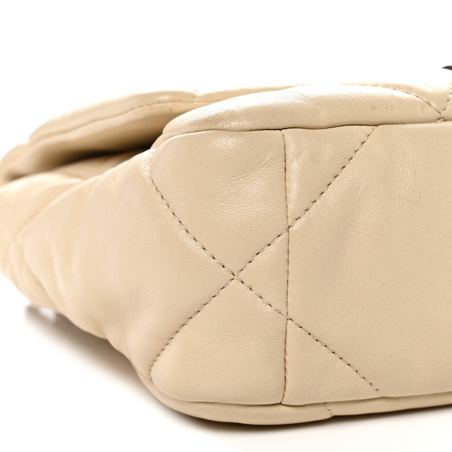 Lambskin Quilted Medium Chanel 19 Flap Light Beige