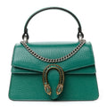 Dollar Calfskin Crystal Mini Dionysus Top Handle Bag Emerald