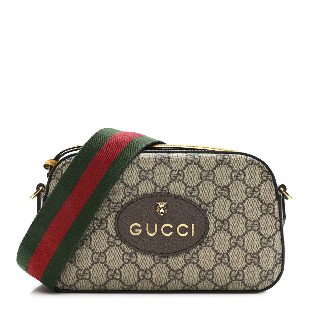 GG Supreme Monogram Web Neo Vintage Shoulder Bag Beige New Acero Crop
