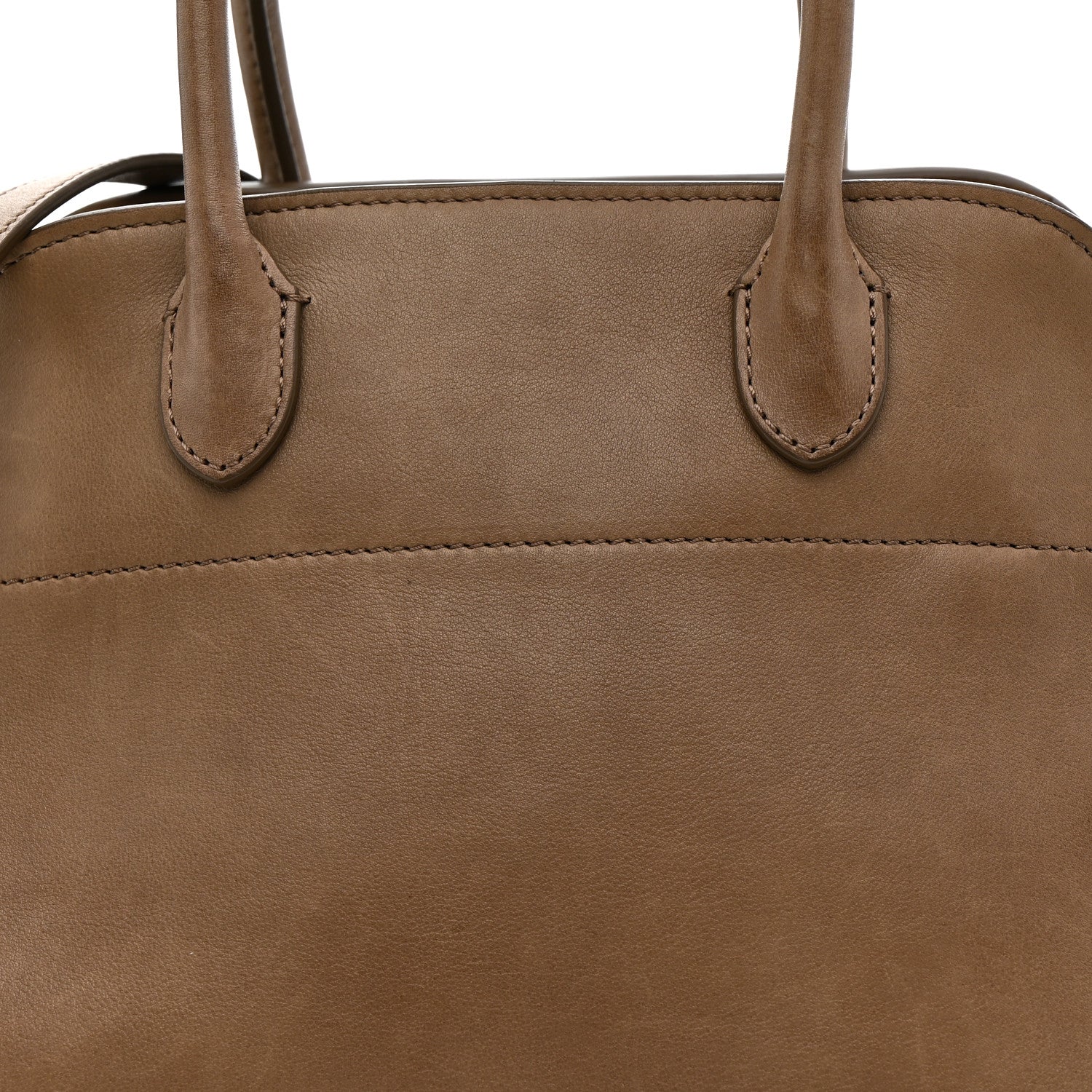 Polished Saddle Calfskin Soft Margaux 10 Bag Mouse Grey