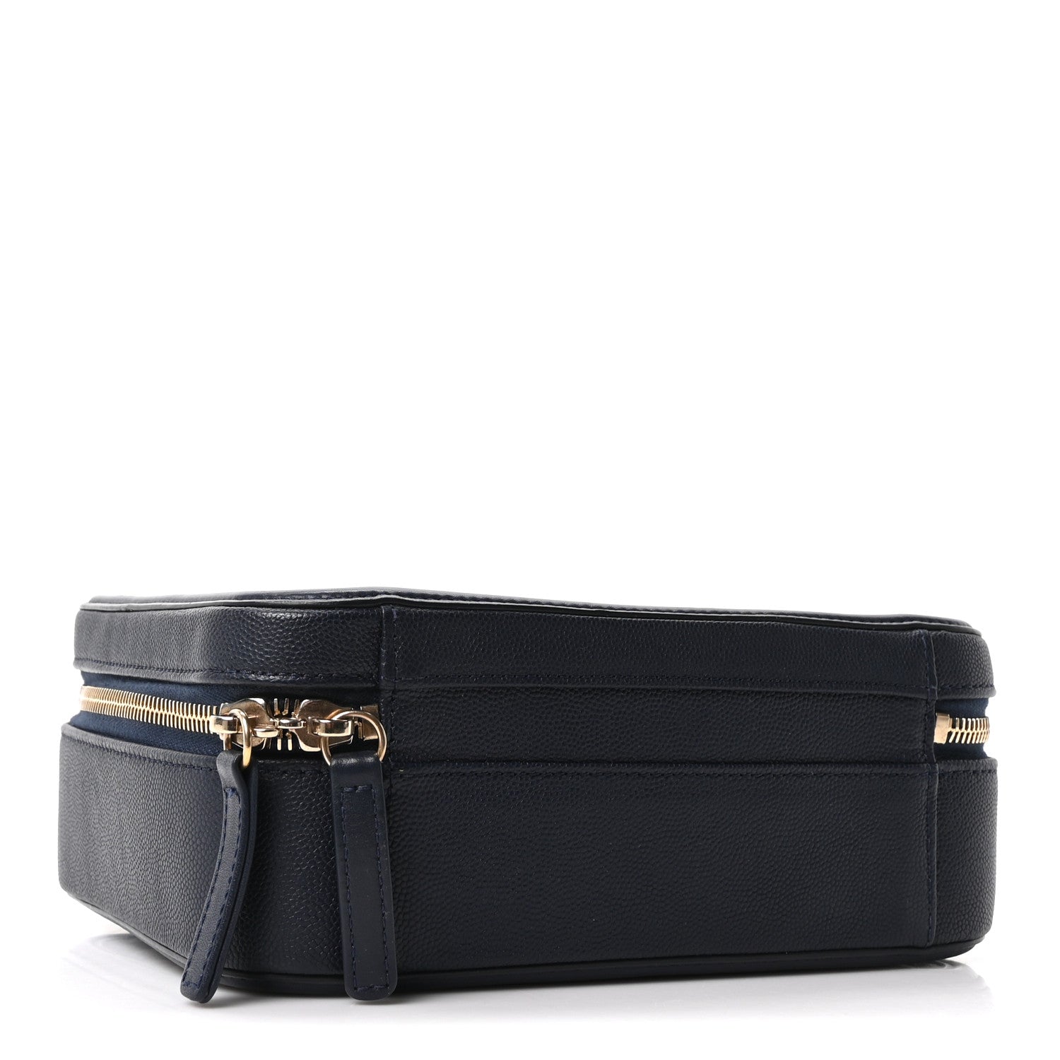 Caviar Quilted Medium CC Filigree Vanity Case Navy