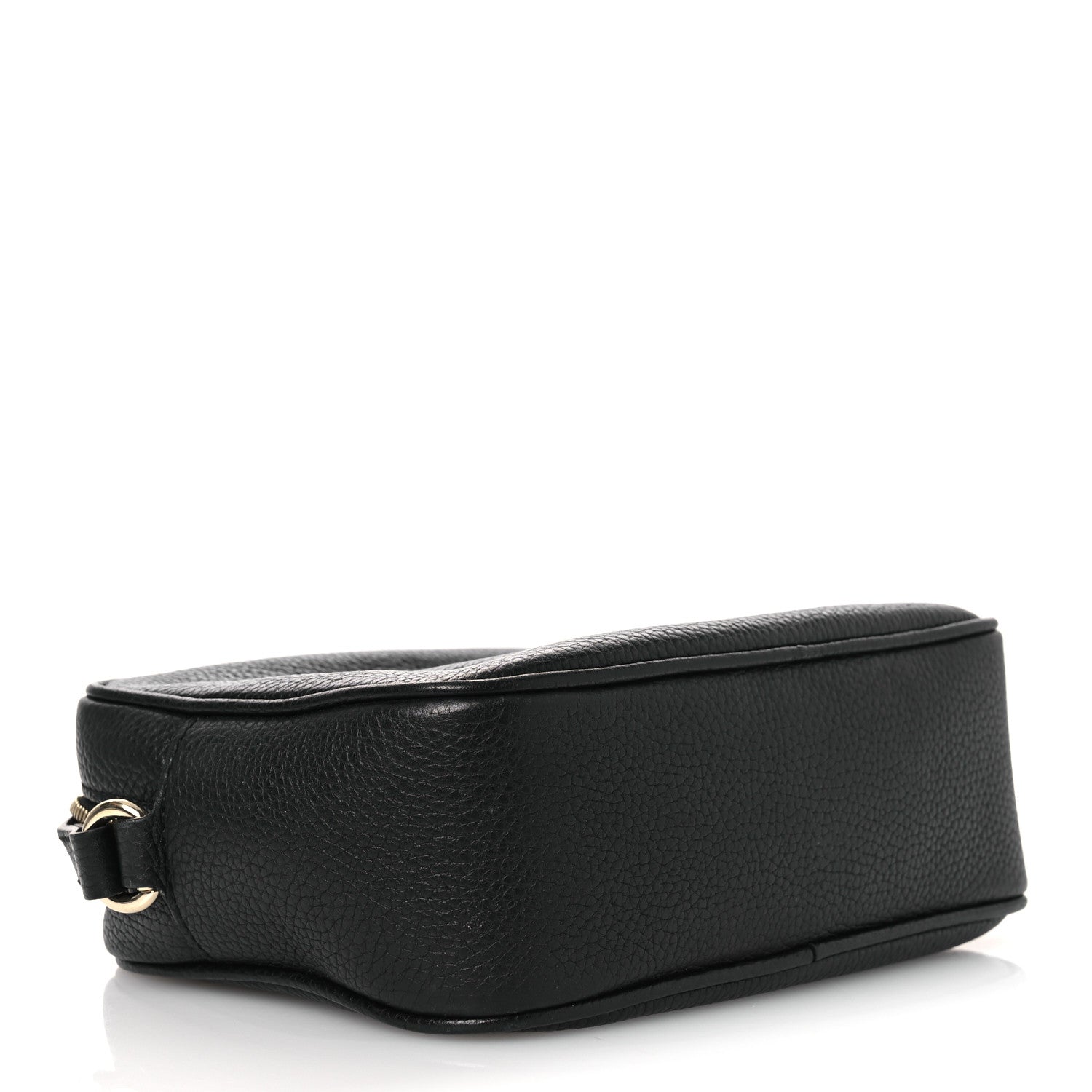 Pebbled Calfskin Small Soho Disco Bag Black