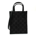 Denim Cuoio Harness GG Monogram Mini Ophidia Tote Bag Black Medium Grey