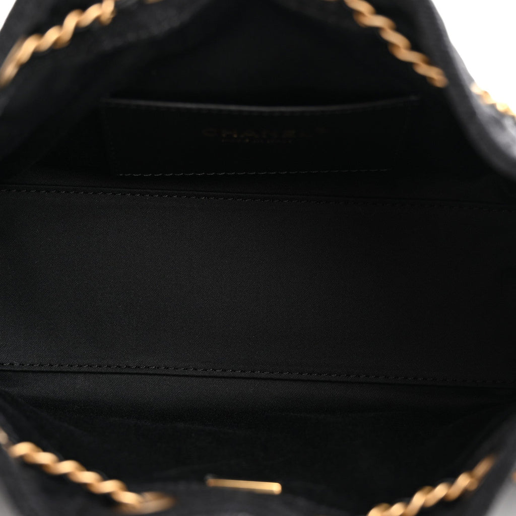 Washed Denim Quilted Mini Chanel 25 Handbag Black