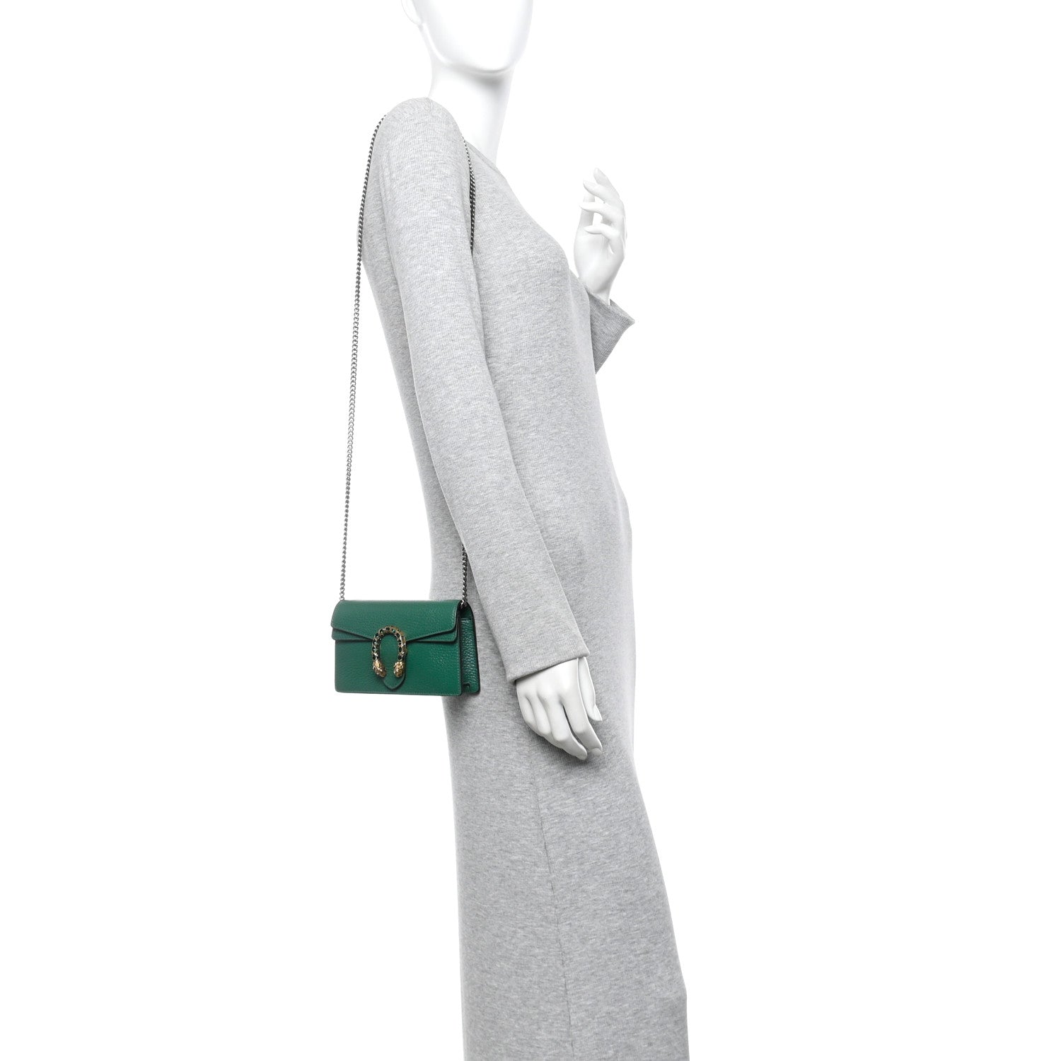Dollar Calfskin Crystal Super Mini Dionysus Shoulder Bag Emerald