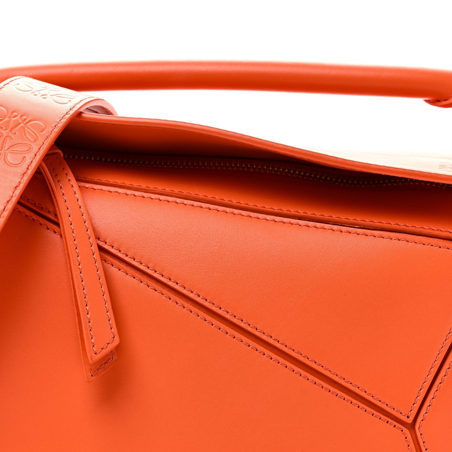 Satin Calfskin Small Puzzle Bag Orange