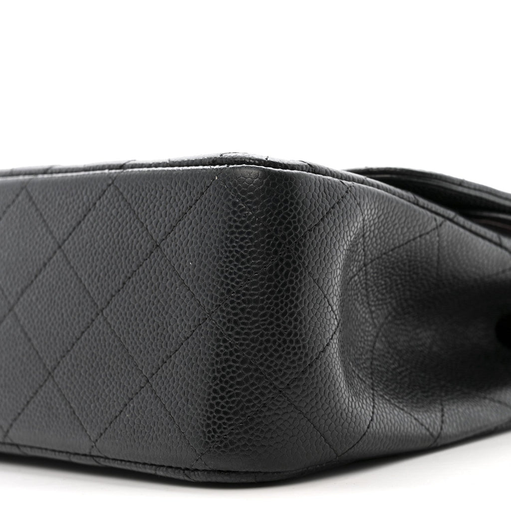 Caviar Quilted Jumbo Double Flap Black