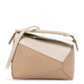 Calfskin Mini Puzzle Edge Bag Soft White Paper Craft