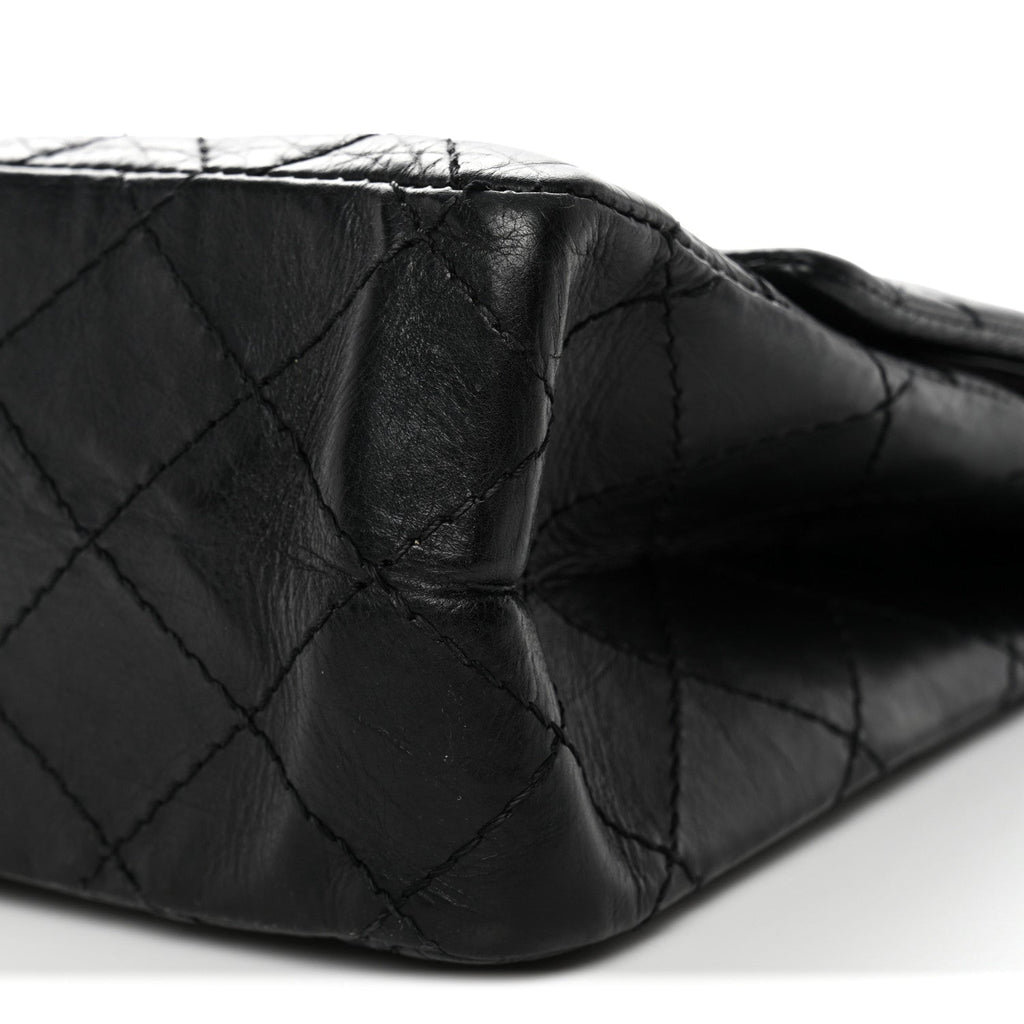Aged Calfskin Quilted 2.55 Reissue 226 Flap Black