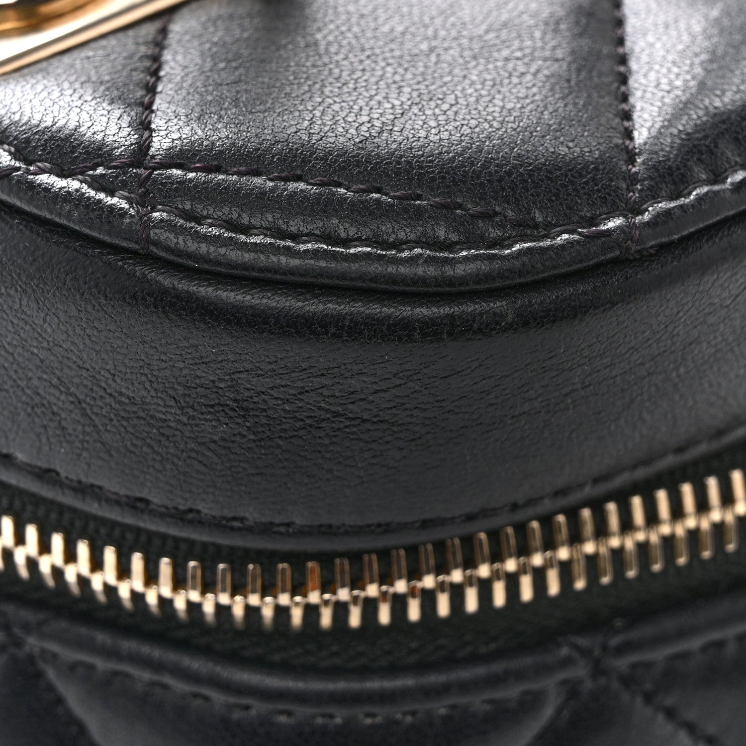 Lambskin Quilted Trendy Vanity Case Black