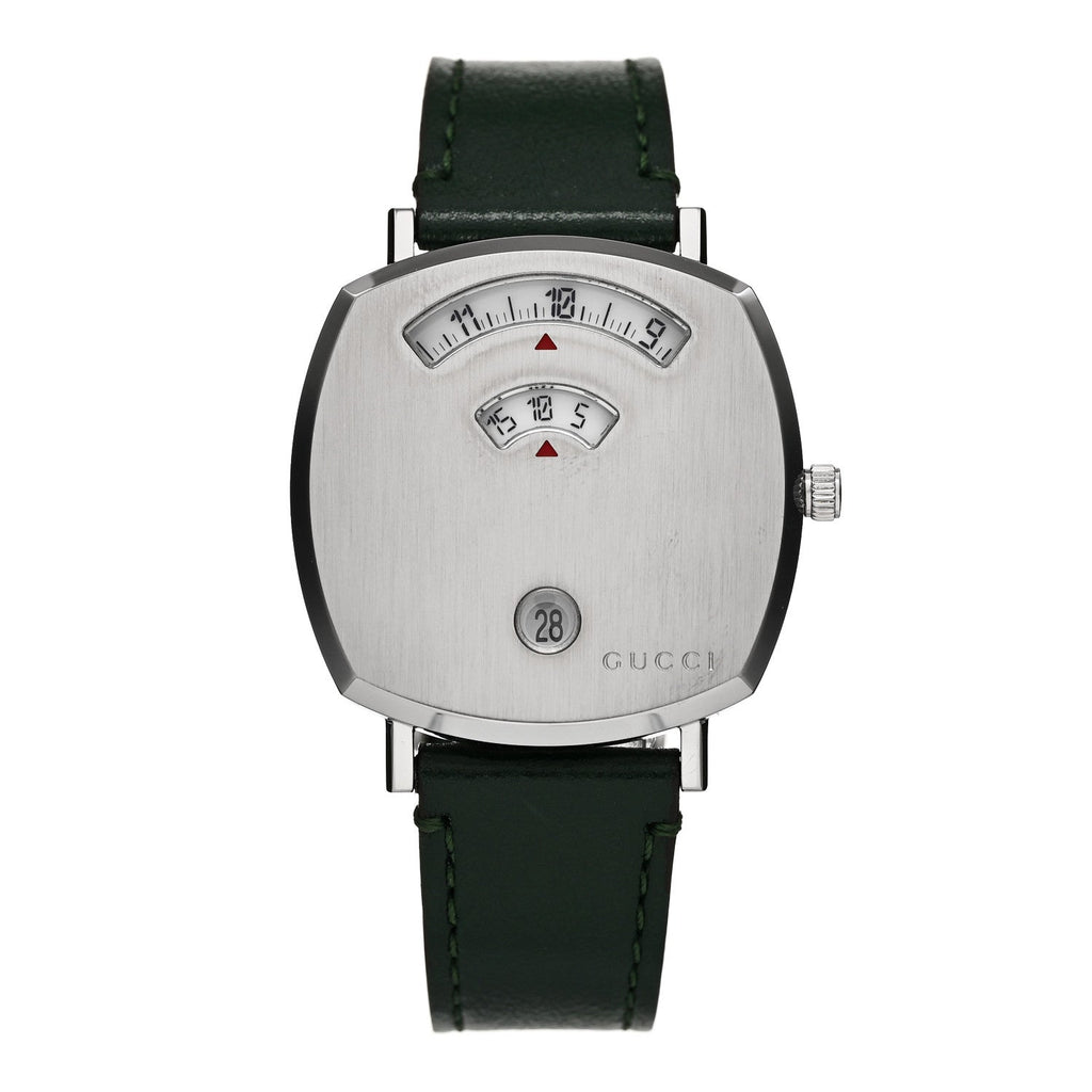 Stainless Steel Calfskin 35mm Grip Quartz Watch Green