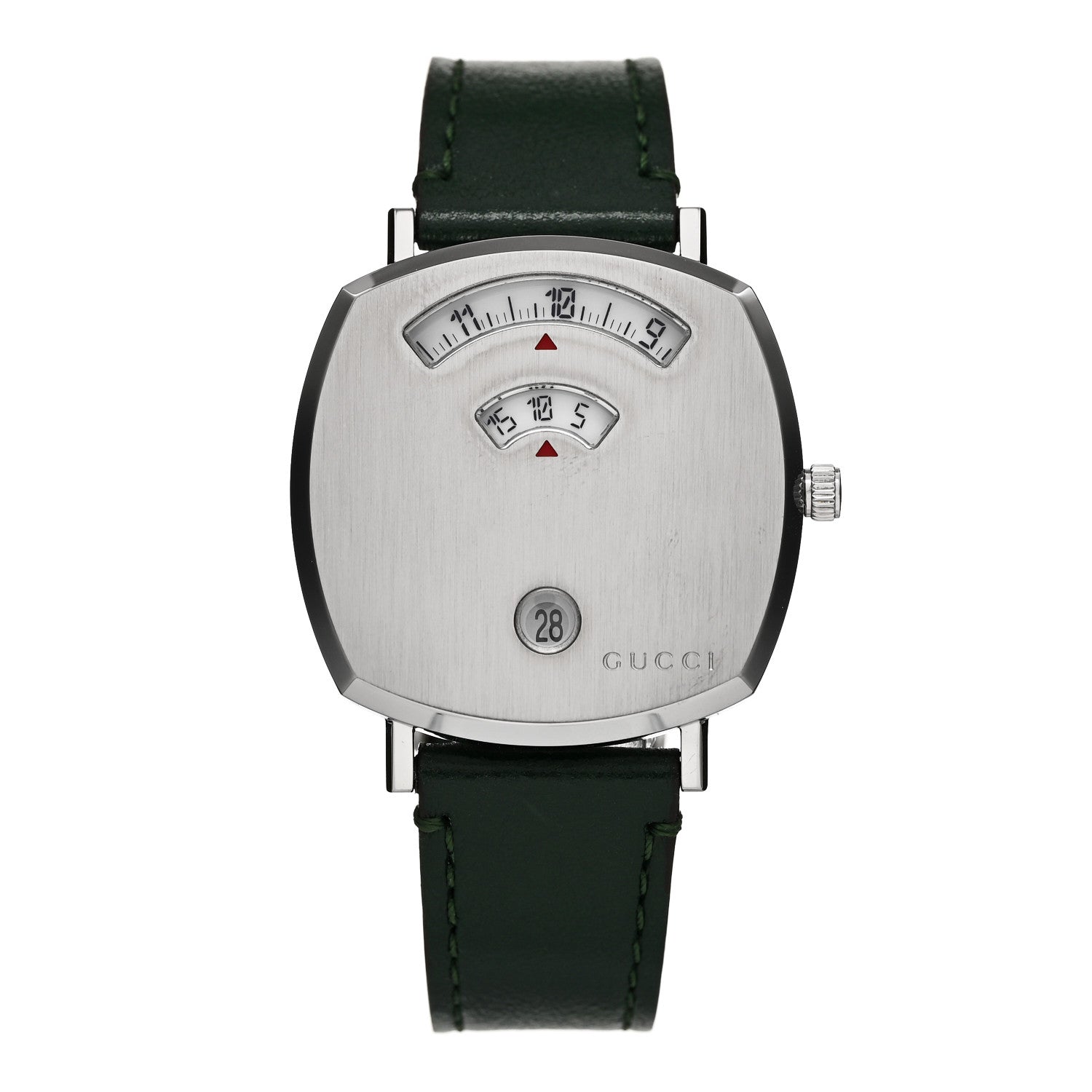 Stainless Steel Calfskin 35mm Grip Quartz Watch Green