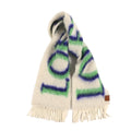 Mohair Wool Logo Scarf White Multicolor