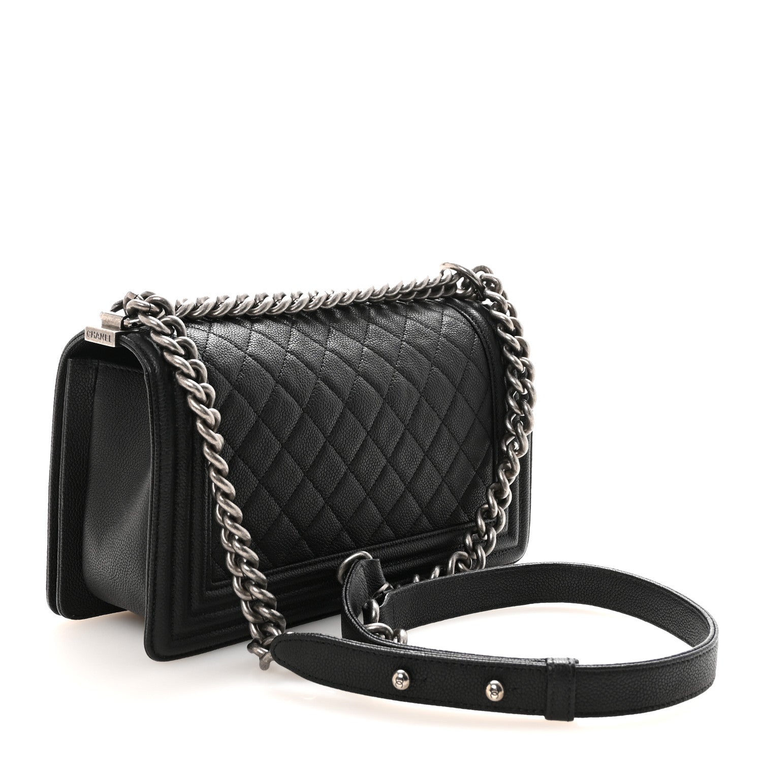 Caviar Quilted Medium Boy Flap Black