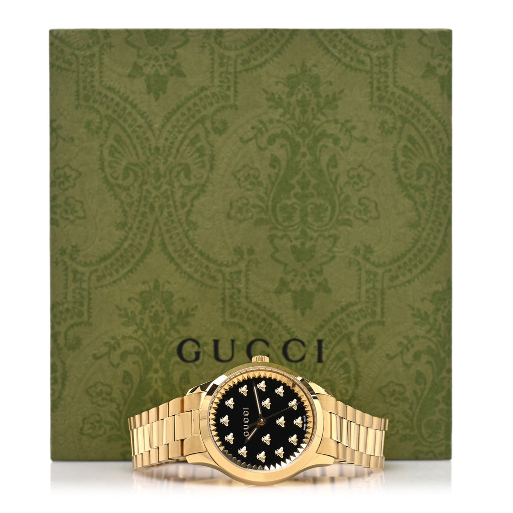 Stainless Steel 32mm G-Timeless Bee Quartz Watch Black