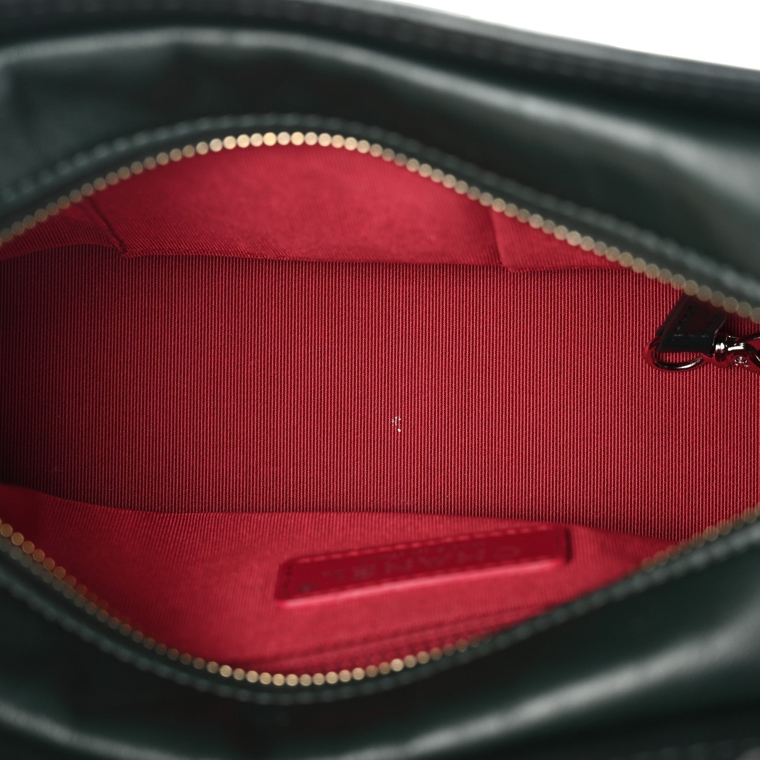Aged Calfskin Quilted Small Gabrielle Hobo Dark Green