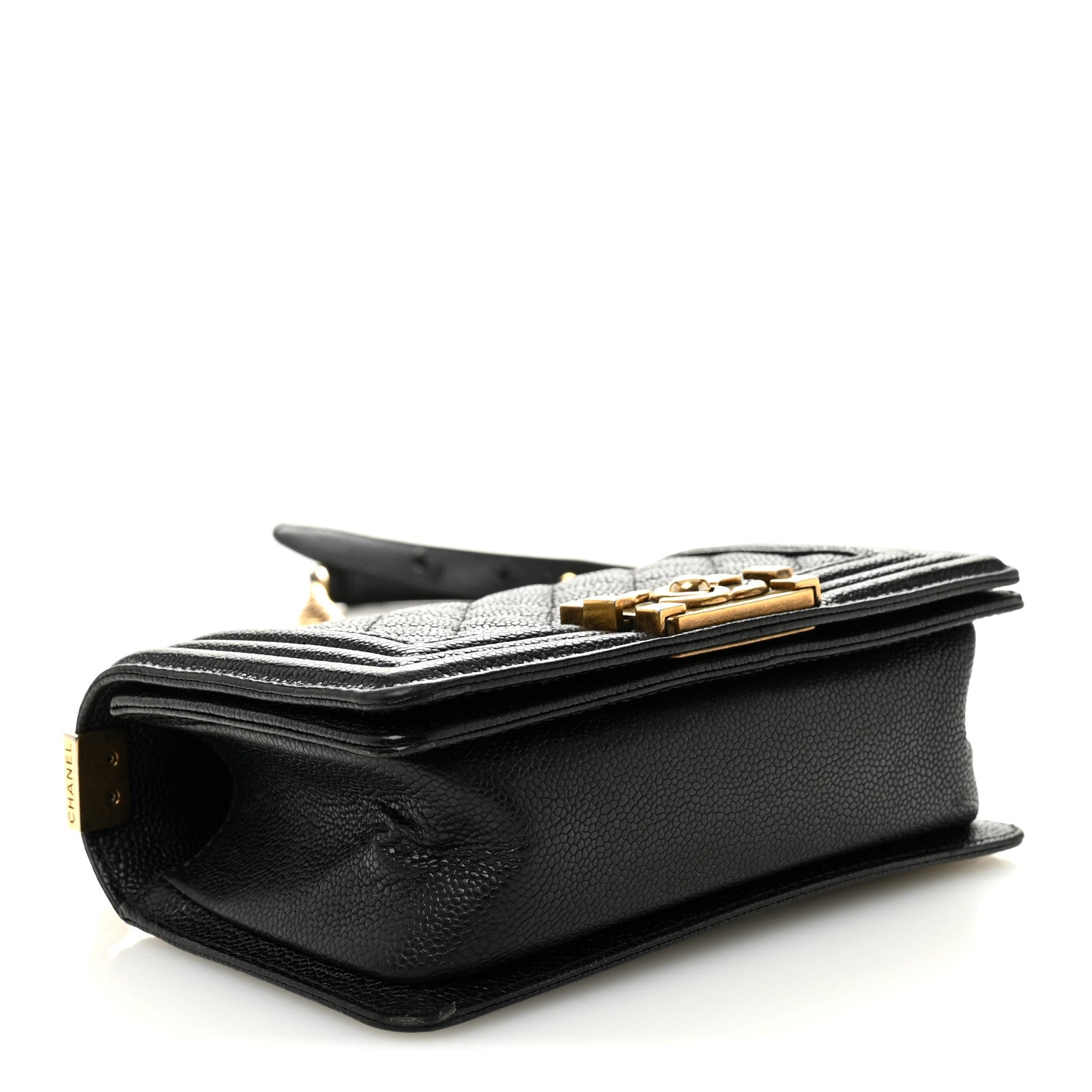 Caviar Quilted Small Boy Flap Black