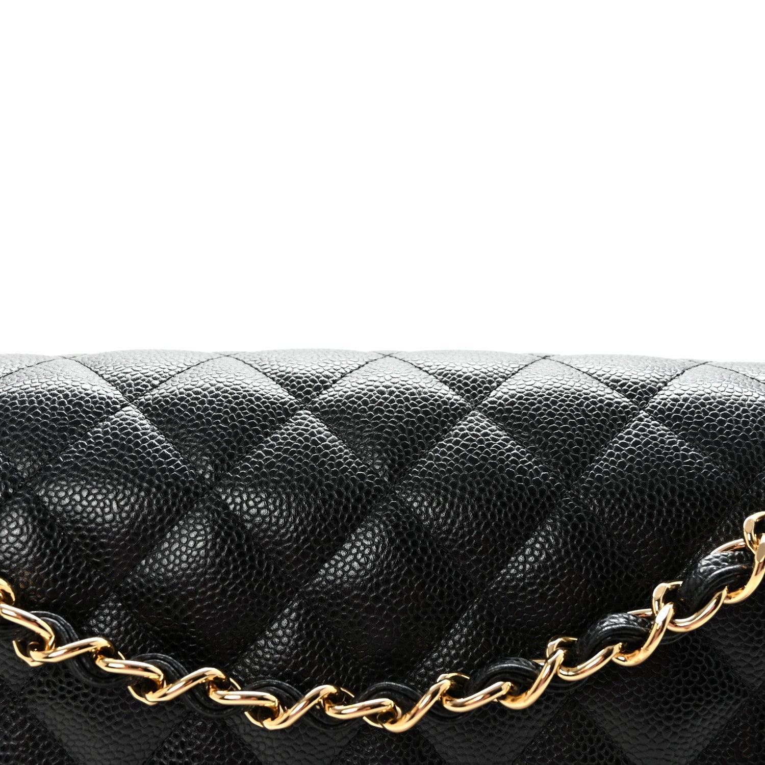 Caviar Quilted Jumbo Double Flap Black